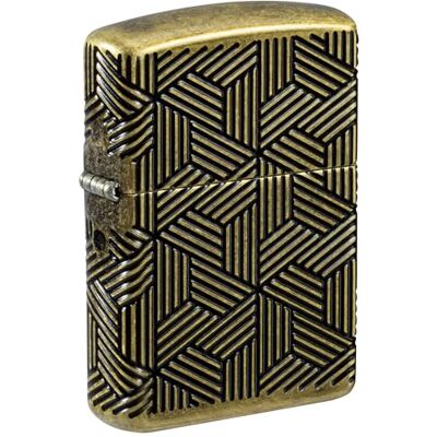 Zippo Stormtändare, antik pansarmässing (Armor Antique Brass), med utskuret art deco-mönster, påfyllningsbar och återanvändbar, med vindskyddad design, presentförpackning, tillverkad i USA Zippo Stormtändare, antik pansarmässing (Armor Antique Brass), med utskuret art deco-mönster, påfyllningsbar och återanvändbar, med vindskyddad design, presentförpackning, tillverkad i USA