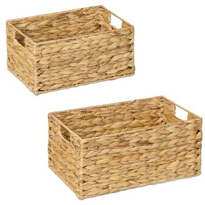 Relaxdays Reladas förvaringskorg, set med 2 (liten och en stor), för badrum eller kök, natur Relaxdays Reladas förvaringskorg, set med 2 (liten och en stor), för badrum eller kök, natur