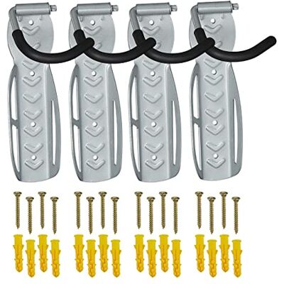 Relaxdays Cykelväggfäste set om 4, HBT: 26 x 11,5 x 13,5 cm, lastkapacitet upp till 25 kg, vikbar, cykelvägghållare, grå Relaxdays Cykelväggfäste set om 4, HBT: 26 x 11,5 x 13,5 cm, lastkapacitet upp till 25 kg, vikbar, cykelvägghållare, grå