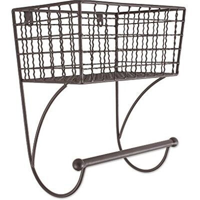 DII Home Traditions Z02227 Rustik metall väggmonterad hylla med handduksstång, liten DII Home Traditions Z02227 Rustik metall väggmonterad hylla med handduksstång, liten