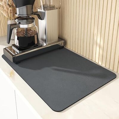 Kolamom Torkmatta, 40 x 50 cm, absorberande halkfri diskbänksmatta för köksbänk kök kaffebryggare grå Kolamom Torkmatta, 40 x 50 cm, absorberande halkfri diskbänksmatta för köksbänk kök kaffebryggare grå