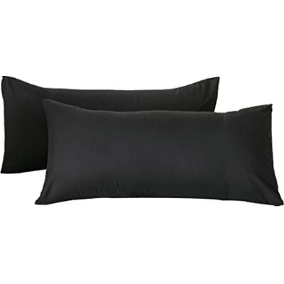 Good Nite Örngott 2-pack mikrofiberörngott mjuka bekväma tvättbara kuddöverdrag andningsbart tyg skrynkelfria örngott set om 2 (50 x 75 cm) (svart) Good Nite Örngott 2-pack mikrofiberörngott mjuka bekväma tvättbara kuddöverdrag andningsbart tyg skrynkelfria örngott set om 2 (50 x 75 cm) (svart)