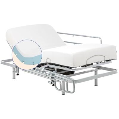Geriafy Gerialife® Pack Förstärkt gemensam säng 5 platta med viskoelastisk madrass Tencel Tillverkad i Spanien (105x190, Trådlös handkontroll + räcken) Geriafy Gerialife® Pack Förstärkt gemensam säng 5 platta med viskoelastisk madrass Tencel Tillverkad i Spanien (105x190, Trådlös handkontroll + räcken)