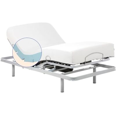 Geriafy Gerialife® Pack Förstärkt gemensam säng 5 platt med viskoelastisk madrass Tencel Tillverkad i Spanien (80x200, Trådlös kontroll) Geriafy Gerialife® Pack Förstärkt gemensam säng 5 platt med viskoelastisk madrass Tencel Tillverkad i Spanien (80x200, Trådlös kontroll)