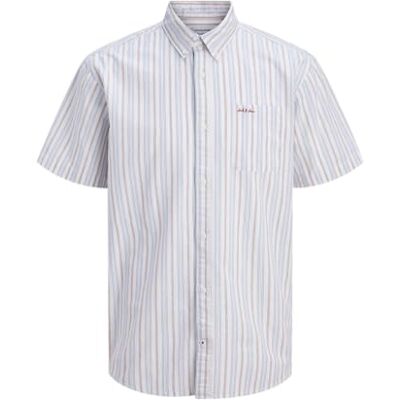 JACK & JONES Jjdevin randig skjorta Ss Jnr, Vit, 140 JACK & JONES Jjdevin randig skjorta Ss Jnr, Vit, 140
