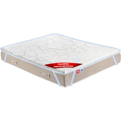 PIKOLIN Viskoelastisk topp 160 x 200 cm fräsch med kallt garn andningsbar och uppfriskande madrass, 5 cm höjd, halkfri och avtagbar, förbättrar madrassens komfort PIKOLIN Viskoelastisk topp 160 x 200 cm fräsch med kallt garn andningsbar och uppfriskande madrass, 5 cm höjd, halkfri och avtagbar, förbättrar madrassens komfort