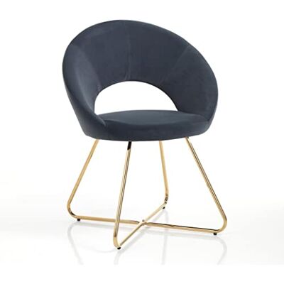 Wink Design Eden Grey Set med 2 stolstolar, grå, glänsande guld, H82 x 64 x 56 cm Wink Design Eden Grey Set med 2 stolstolar, grå, glänsande guld, H82 x 64 x 56 cm