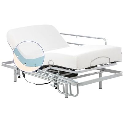 Geriafy Gerialife® Pack Förstärkt gemensam säng 5 platta med viskoelastisk madrass Tencel Tillverkad i Spanien (105x200, kabelkontroll + räcken) Geriafy Gerialife® Pack Förstärkt gemensam säng 5 platta med viskoelastisk madrass Tencel Tillverkad i Spanien (105x200, kabelkontroll + räcken)
