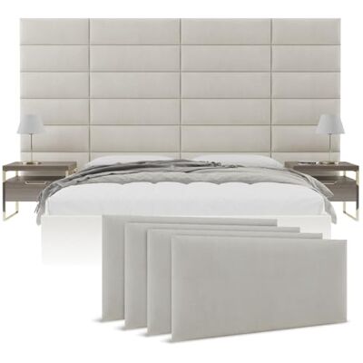 VANT Upholstered Huvudgavlar Accent Vägg Paneler Packa av 4 Enkel & Dubbel Säng Storlek (76cm Bred, Mocka Neutral) VANT Upholstered Huvudgavlar Accent Vägg Paneler Packa av 4 Enkel & Dubbel Säng Storlek (76cm Bred, Mocka Neutral)