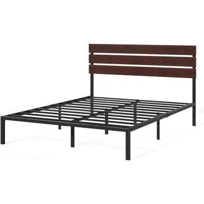 Zinus Figari säng 140 x 200 cm – höjd 31 cm med förvaringsutrymme under sängen – hållbar bambum- och metallplattformssängram med huvuddel – brun och svart Zinus Figari säng 140 x 200 cm – höjd 31 cm med förvaringsutrymme under sängen – hållbar bambum- och metallplattformssängram med huvuddel – brun och svart
