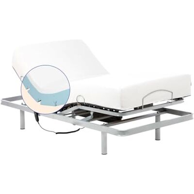 Geriafy Gerialife® Pack Förstärkt gemensam säng 5 platt med viskoelastisk madrass Tencel Tillverkad i Spanien (90x200, kabelkontroll) Geriafy Gerialife® Pack Förstärkt gemensam säng 5 platt med viskoelastisk madrass Tencel Tillverkad i Spanien (90x200, kabelkontroll)