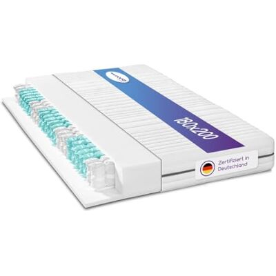 M LINE Wave Smart madrass H4 7 zoner ortopedisk kallskummadrass 180 x 200 – skummadrass och fickfjädrar – 10 års garanti M LINE Wave Smart madrass H4 7 zoner ortopedisk kallskummadrass 180 x 200 – skummadrass och fickfjädrar – 10 års garanti
