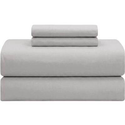 FEATHER & STITCH Fjäder & stav New York mjukaste 100% bomullslakan, set med 4 delar, 300 trådtäthet percale väv, 40 cm djup ficka, kyllakan, king size-lakan, sängset som andas (grå) FEATHER & STITCH Fjäder & stav New York mjukaste 100% bomullslakan, set med 4 delar, 300 trådtäthet percale väv, 40 cm djup ficka, kyllakan, king size-lakan, sängset som andas (grå)