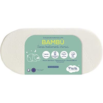 P'TIT LIT Matelas Bamboo Madrass för Barnvagnar och Vaggor, Beige, 72 x 32 x 4 cm P'TIT LIT Matelas Bamboo Madrass för Barnvagnar och Vaggor, Beige, 72 x 32 x 4 cm