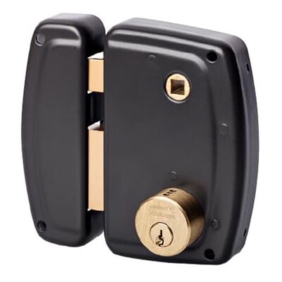 Vachette Kohud vertikal vägglås PS-serien, med piska, cylinder 45 mm, 7 mm kvadrat, vänster, svart, 3 nycklar Vachette Kohud vertikal vägglås PS-serien, med piska, cylinder 45 mm, 7 mm kvadrat, vänster, svart, 3 nycklar