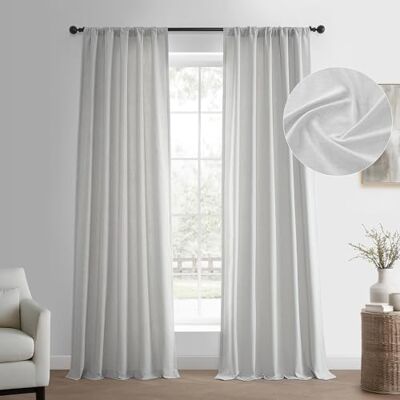 HPD Half Price Drapes HPD Halvprisdraperier, grundläggande fusklinnegardin – 213 cm långt par – 2 paneler – 50 B x 84 L – naturligt linnegardin för vardagsrum, sovrum, matsal, moderna bondgårdsdraperier, benvitt HPD Half Price Drapes HPD Halvprisdraperier, grundläggande fusklinnegardin – 213 cm långt par – 2 paneler – 50 B x 84 L – naturligt linnegardin för vardagsrum, sovrum, matsal, moderna bondgårdsdraperier, benvitt