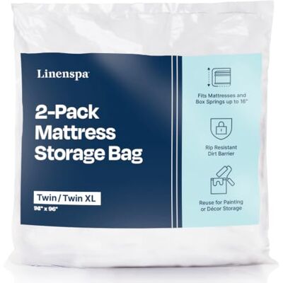 Linenspa Madrassväska – 2-pack King/Cal King madrassväska för flytt och förvaring – madrasskydd – King/Cal King madrassförvaringsväska – madrassförvaringsväska King/Cal King Linenspa Madrassväska – 2-pack King/Cal King madrassväska för flytt och förvaring – madrasskydd – King/Cal King madrassförvaringsväska – madrassförvaringsväska King/Cal King