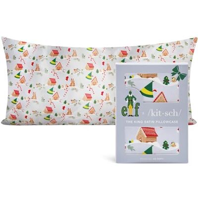 kitsch Elf x satinörngott, mjukt, uppfriskande, hår- och hudvänligt, med dragkedja, king size, julmönster, periwinkle Christmas) kitsch Elf x satinörngott, mjukt, uppfriskande, hår- och hudvänligt, med dragkedja, king size, julmönster, periwinkle Christmas)