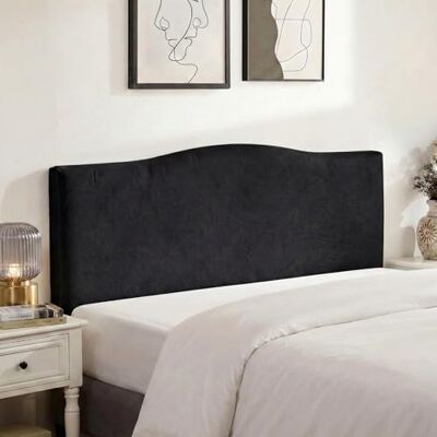 WOMACO Sänggavel överdrag skydd, stretch, enfärgad, dammtätt skydd för sovrumsdekor (längd (119–149 cm), svart-plysch) WOMACO Sänggavel överdrag skydd, stretch, enfärgad, dammtätt skydd för sovrumsdekor (längd (119–149 cm), svart-plysch)