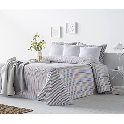 VIALMAN Sofia 14 lätt bouti överkast med randig design för enkelsäng 105 Jaquard 105 överkast blått överkast 200 x 270 cm VIALMAN Sofia 14 lätt bouti överkast med randig design för enkelsäng 105 Jaquard 105 överkast blått överkast 200 x 270 cm