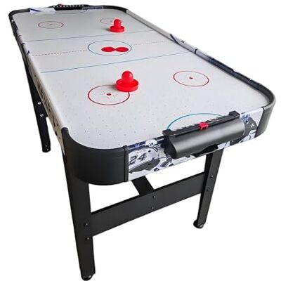 Relaxdays Airhockeybord, barn, HBT: 73 x 120 x 61 cm, inkl. 2 puckar och 2 pusher, hockeybord med fläkt, svart/vit Relaxdays Airhockeybord, barn, HBT: 73 x 120 x 61 cm, inkl. 2 puckar och 2 pusher, hockeybord med fläkt, svart/vit