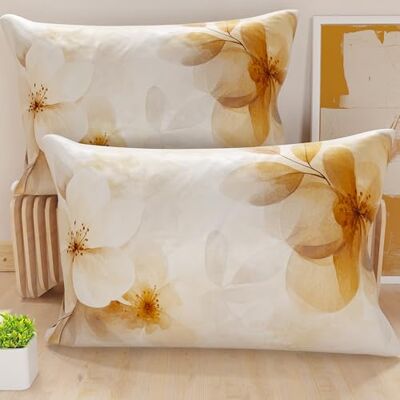 PETTI Artigiani Italiani Par örngott 50x80 cm säng, allergivänlig mikrofiberörngott, set med två örngott med blommönster, 100% tillverkad i Italien PETTI Artigiani Italiani Par örngott 50x80 cm säng, allergivänlig mikrofiberörngott, set med två örngott med blommönster, 100% tillverkad i Italien