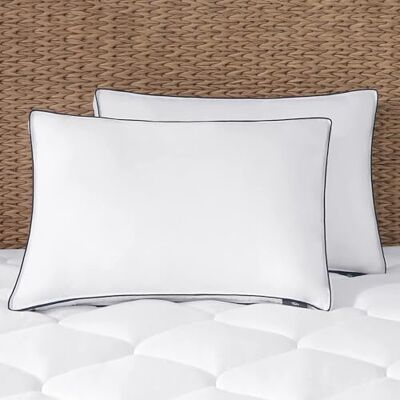 Serta Ocean Breeze andningsbar hotellkvalitet medium fast justerbar stödsäng kudde för sida, rygg, magsovande, drottning (paket med 1), vit Serta Ocean Breeze andningsbar hotellkvalitet medium fast justerbar stödsäng kudde för sida, rygg, magsovande, drottning (paket med 1), vit