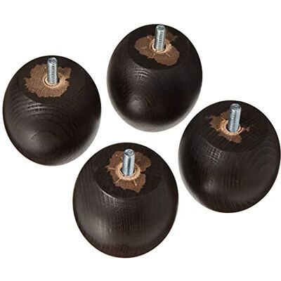 La Fabrique de Pieds – uppsättning av 4 träkulor sängben, trä, Teinte Wengé, 7 x 7,5 x 7,5 cm La Fabrique de Pieds – uppsättning av 4 träkulor sängben, trä, Teinte Wengé, 7 x 7,5 x 7,5 cm