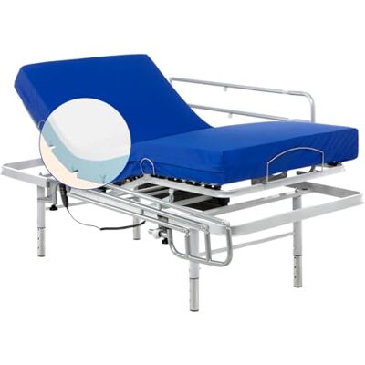 Geriafy Pack ledad säng med justerbara ben sanitär madrass Räcken (80 x 190), 80 x 190 cm Geriafy Pack ledad säng med justerbara ben sanitär madrass Räcken (80 x 190), 80 x 190 cm