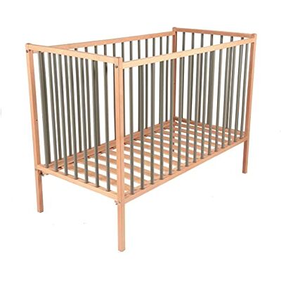 Combelle Remi-säng, 60 cm x 120 cm storlek, tvåfärgad grå och naturlig Combelle Remi-säng, 60 cm x 120 cm storlek, tvåfärgad grå och naturlig