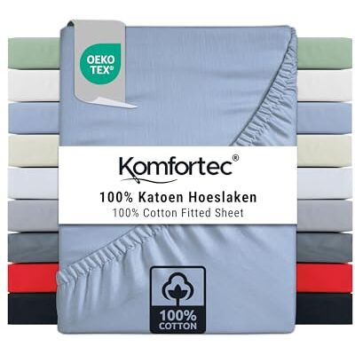Komfortec spännlakan jersey 100% bomull – 160 x 200 cm – 135 g/m² – mjukt, ventilerande och hudvänligt – med allround gummi – Oeko-Tex-certifierad – för boxhoppning, bäddmadrass och madrasser Komfortec spännlakan jersey 100% bomull – 160 x 200 cm – 135 g/m² – mjukt, ventilerande och hudvänligt – med allround gummi – Oeko-Tex-certifierad – för boxhoppning, bäddmadrass och madrasser