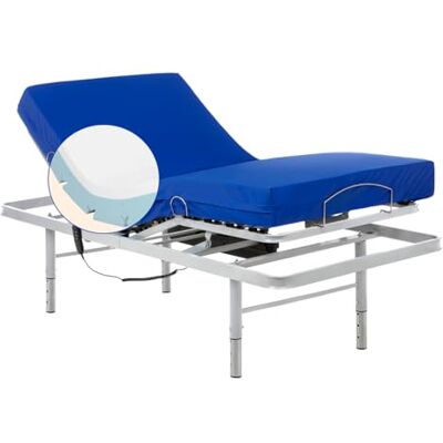 Geriafy Gerialife® Packaged säng med justerbara ben Vattentät viskoelastisk sanitetsmadrass (90x200) Geriafy Gerialife® Packaged säng med justerbara ben Vattentät viskoelastisk sanitetsmadrass (90x200)