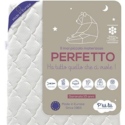 P'TIT LIT perfekt babymadrass, 60 x 120 cm, 2 sidor: Mycket andas på sommaren/varm och på vintern, anti-kvalster, avtagbart skydd, ekotext, tillverkad i Frankrike, vit, 60 x 120 cm P'TIT LIT perfekt babymadrass, 60 x 120 cm, 2 sidor: Mycket andas på sommaren/varm och på vintern, anti-kvalster, avtagbart skydd, ekotext, tillverkad i Frankrike, vit, 60 x 120 cm