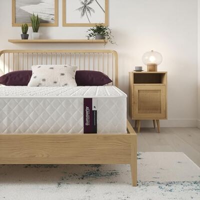Summerby Sommarby sömn nr 3. Liten dubbelmadrass Medium fast minnesskum, fickfjäder, ortopedisk hybridmadrass för liten dubbelsäng Madrassstorlek 120 cm x 190 cm (vit) Summerby Sommarby sömn nr 3. Liten dubbelmadrass Medium fast minnesskum, fickfjäder, ortopedisk hybridmadrass för liten dubbelsäng Madrassstorlek 120 cm x 190 cm (vit)