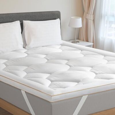 BedStory Bäddmadrass på 160 x 200 i mikrofiber, högkvalitativt madrassskydd – OEKO-TEX Standard 100 certifierad med fästremmar för en mjuk och mjuk sömn BedStory Bäddmadrass på 160 x 200 i mikrofiber, högkvalitativt madrassskydd – OEKO-TEX Standard 100 certifierad med fästremmar för en mjuk och mjuk sömn