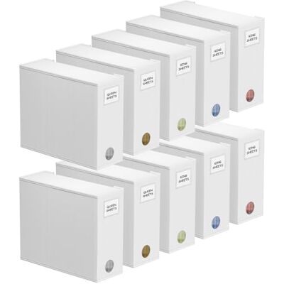 SpaceAid 10-pack lakan organiserare och förvaring, vikbar lakan organiserare för linneskåp, lakan set mapphållare med fönster XL (drottning och king size) organisera sängbehållare, vit SpaceAid 10-pack lakan organiserare och förvaring, vikbar lakan organiserare för linneskåp, lakan set mapphållare med fönster XL (drottning och king size) organisera sängbehållare, vit