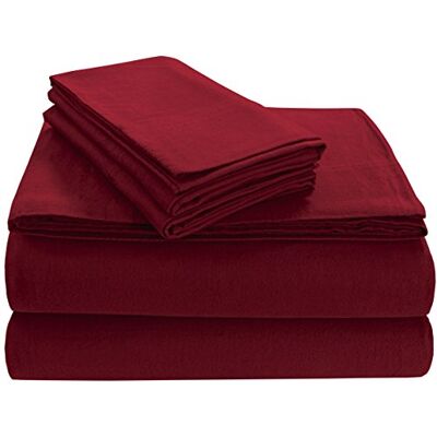 Tribeca Living Mjuk 170-GSM bomull flanell örngott, djupröd, king Tribeca Living Mjuk 170-GSM bomull flanell örngott, djupröd, king