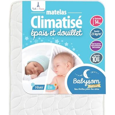 Babysom Barnmadrass - Dubbel-sida Sommar/Vinter - 60x120cm - Andningsbar Babysom Barnmadrass - Dubbel-sida Sommar/Vinter - 60x120cm - Andningsbar