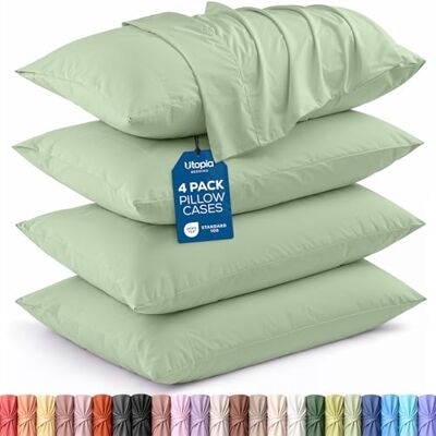 Utopia Bedding King örngott – 4-pack – kuvertstängning – mjukt borstat mikrofibertyg – krympnings- och blekningsbeständigt kuddöverdrag 20 x 40 (kung, sage) Utopia Bedding King örngott – 4-pack – kuvertstängning – mjukt borstat mikrofibertyg – krympnings- och blekningsbeständigt kuddöverdrag 20 x 40 (kung, sage)