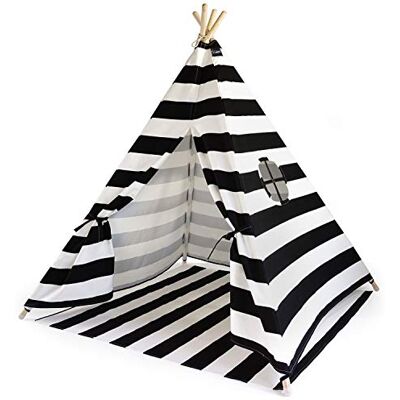 HEJ LØNNE Tipi tält för barn med golvmatta 120 x 120 x 150 cm – barntält för inomhus – lektält barn tipi med golv och fönster – inkl. påse och instruktioner HEJ LØNNE Tipi tält för barn med golvmatta 120 x 120 x 150 cm – barntält för inomhus – lektält barn tipi med golv och fönster – inkl. påse och instruktioner