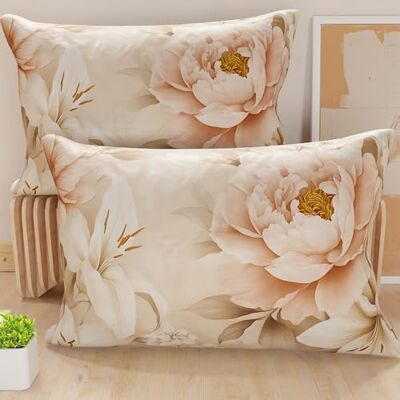 PETTI Artigiani Italiani Par örngott 50x80 cm säng, allergivänlig mikrofiberörngott, set med två örngott med blommönster, 100% tillverkad i Italien PETTI Artigiani Italiani Par örngott 50x80 cm säng, allergivänlig mikrofiberörngott, set med två örngott med blommönster, 100% tillverkad i Italien