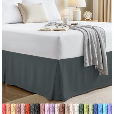 Utopia Bedding King Sängkjol Mjuk fyrdubbel veckad volang enkel passform med 40 cm skräddarsydd droppe hotellkvalitet, krympning och blekningsbeständig (kung, grå) Utopia Bedding King Sängkjol Mjuk fyrdubbel veckad volang enkel passform med 40 cm skräddarsydd droppe hotellkvalitet, krympning och blekningsbeständig (kung, grå)