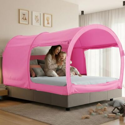 Leedor Sängtält, sänghimmel, andas, varm, för inomhusbruk, popup-skydd, för integritet, dubbelstorlek, för barn och vuxna, madrass ingår inte, rosa Leedor Sängtält, sänghimmel, andas, varm, för inomhusbruk, popup-skydd, för integritet, dubbelstorlek, för barn och vuxna, madrass ingår inte, rosa