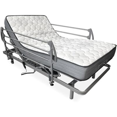 amuéblate online Förpackning Ergotop 5-plan förstärkt elektrisk ledad säng med Dorsaltec viskoelastisk madrass + INOX-räckesset, 90 x 190 cm amuéblate online Förpackning Ergotop 5-plan förstärkt elektrisk ledad säng med Dorsaltec viskoelastisk madrass + INOX-räckesset, 90 x 190 cm