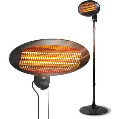Wintem Ignis vertikal elektrisk terrassvärmare, elektrisk terrassvärmare med 3 värmenivåer, justerbar höjd 130–200 cm, huvud lutning 45°, elektrisk uppvärmning, låg förbrukning utomhus Wintem Ignis vertikal elektrisk terrassvärmare, elektrisk terrassvärmare med 3 värmenivåer, justerbar höjd 130–200 cm, huvud lutning 45°, elektrisk uppvärmning, låg förbrukning utomhus