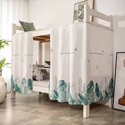 YGHYYF Nedre våningssäng draperier med plastkrokar integritetsskydd gardiner tak, 2 paneler, grönt gräs YGHYYF Nedre våningssäng draperier med plastkrokar integritetsskydd gardiner tak, 2 paneler, grönt gräs