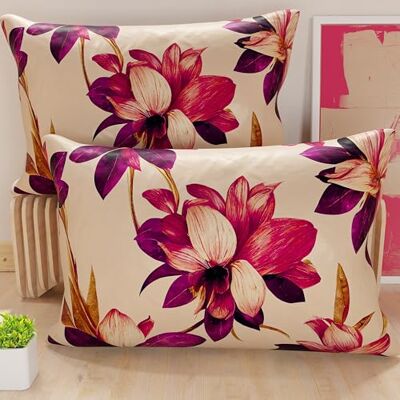 PETTI Artigiani Italiani Par örngott 50x80 cm säng, allergivänlig mikrofiberörngott, set med två örngott med blommönster, 100% tillverkad i Italien PETTI Artigiani Italiani Par örngott 50x80 cm säng, allergivänlig mikrofiberörngott, set med två örngott med blommönster, 100% tillverkad i Italien