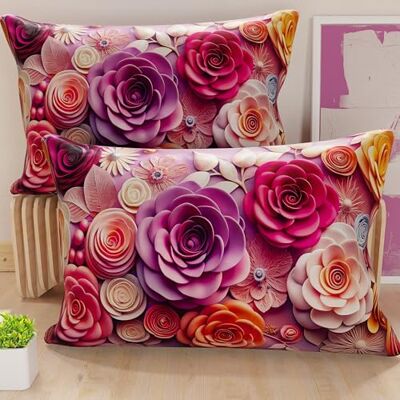 PETTI Artigiani Italiani Par örngott 50x80 cm säng, allergivänlig mikrofiberörngott, set med två örngott med blommönster för dubbelsäng, 05 17, 100% tillverkad i Italien PETTI Artigiani Italiani Par örngott 50x80 cm säng, allergivänlig mikrofiberörngott, set med två örngott med blommönster för dubbelsäng, 05 17, 100% tillverkad i Italien