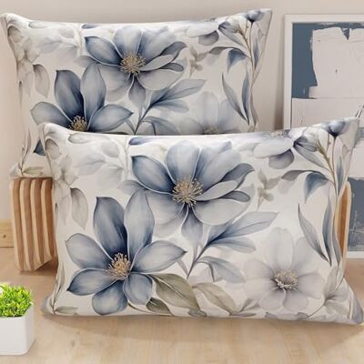 PETTI Artigiani Italiani Par örngott 50x80 cm säng, allergivänlig mikrofiberörngott, set med två örngott med blommönster, 100% tillverkad i Italien PETTI Artigiani Italiani Par örngott 50x80 cm säng, allergivänlig mikrofiberörngott, set med två örngott med blommönster, 100% tillverkad i Italien