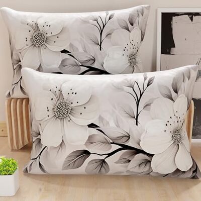 PETTI Artigiani Italiani Par örngott 50x80 cm säng, allergivänlig mikrofiberörngott, set med två örngott med blommönster, 100% tillverkad i Italien PETTI Artigiani Italiani Par örngott 50x80 cm säng, allergivänlig mikrofiberörngott, set med två örngott med blommönster, 100% tillverkad i Italien